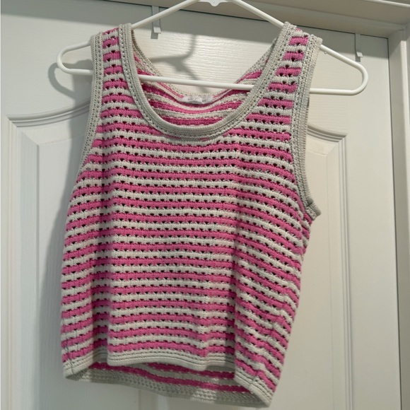 Blu Pepper Tops - Blu Pepper Pink and Gray Knit Top